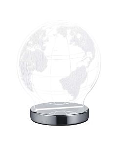 Lampada da tavolo globe led mondo, con variazione luce da cala a fredda , h.20 cm