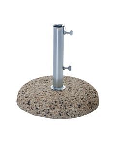 Base per ombrellone in cemento con tubo di fissaggio in acciaio, Ø 52 cm peso 35 kg