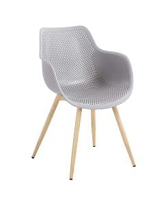 Sedia paros, seduta e schienale in plastica, gambe in acciaio effetto legno 56 x 58 x h.83,5 cm