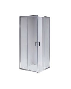 Box doccia, cm 80x80xh.185, in cristallo trasparente, spessore 4 mm, profilo cromato