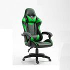 Sedia gaming girevole, ergonomica, altezza regolabile, con poggiatesta e supporto lombare, colore nera e verde